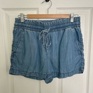 LOFT Light Weight Jean Elastic Waist Drawstring Shorts